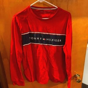 Tommy Hilfiger Red Small Shirt Long Sleeve